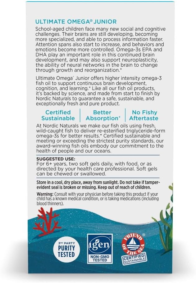 Nordic Naturals Ultimate Omega Jr. for Kids, Strawberry - 120 Mini Soft Gels