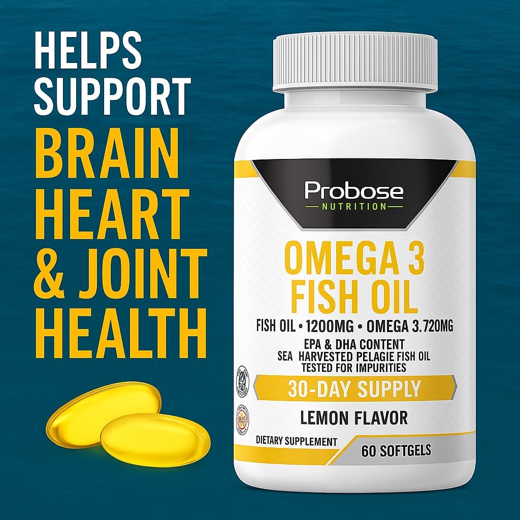 Probase Nutrition Omega 3 Fish Oil 30 Softgels 30-Day Supply