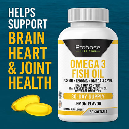 Probase Nutrition Omega 3 Fish Oil 30 Softgels 30-Day Supply