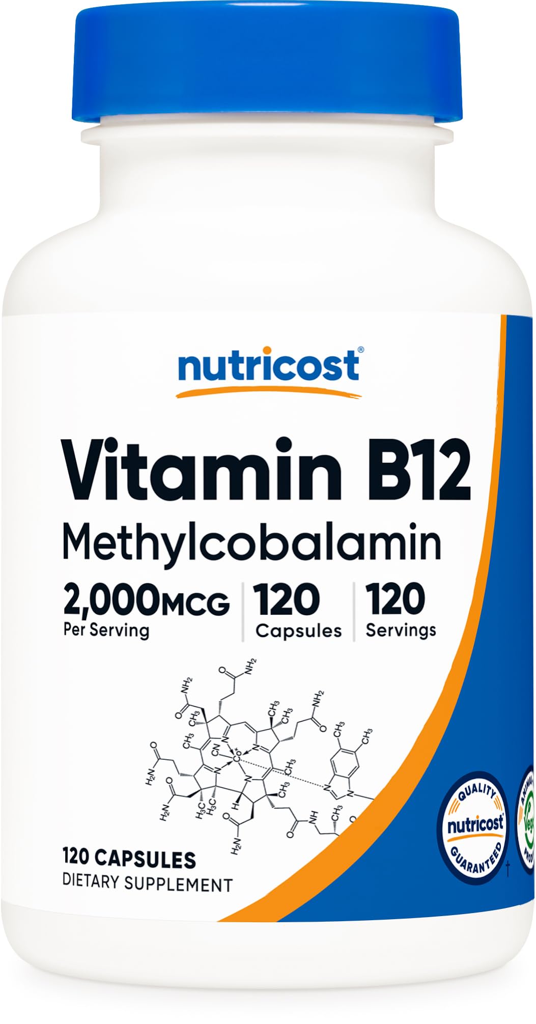 Nutricost Vitamin B12 (Methylcobalamin) 2000mcg, 240 Capsules - Vegetarian Caps, Non-GMO, Gluten Free B12 Supplement