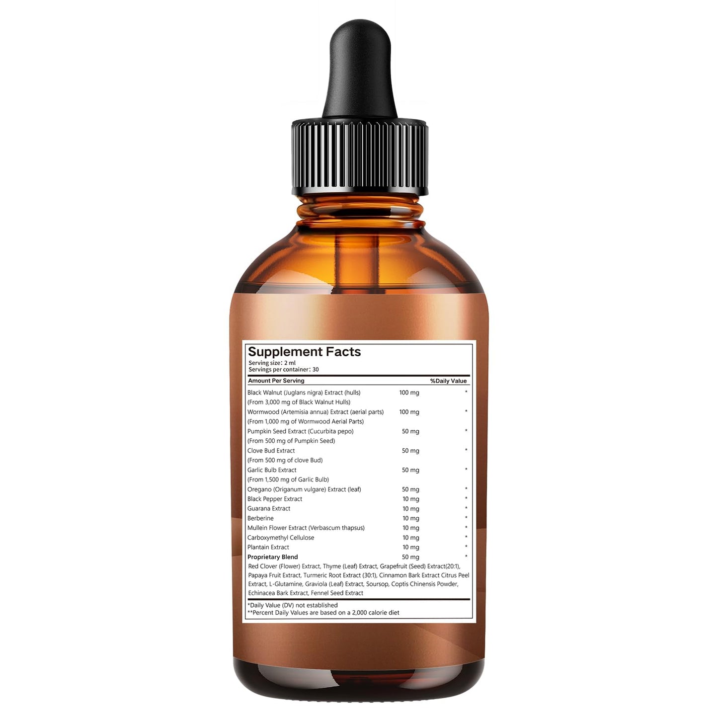 25-in-1 Liposomal Black Walnut Wormwood Clove Tincture, Cleanse for Humans Drops Liquid, Lymphatic Support with Garlic, Mullein, Soursop, Pumpkin Seed, Berberine, Turmeric, Echinacea, Cinnamon