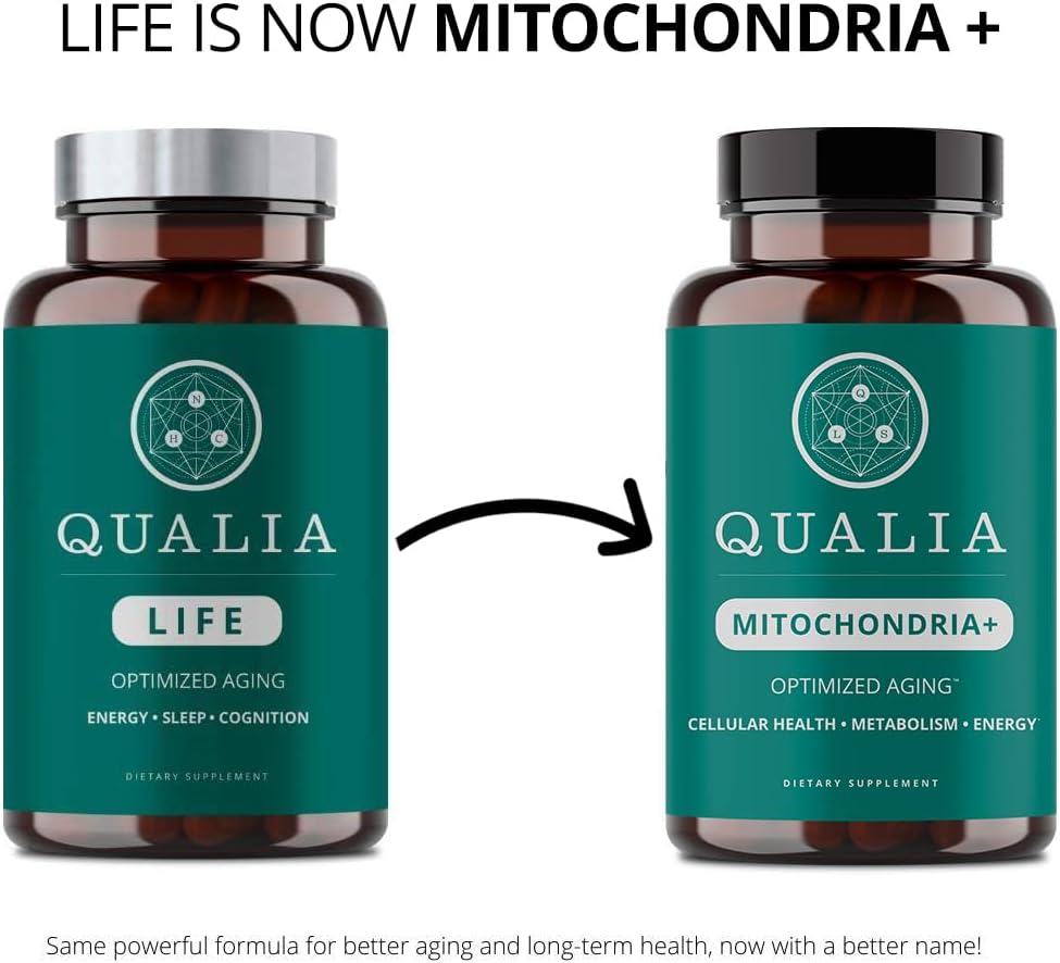 Qualia Mitochondria+ | The Most Advanced Supplement for NAD+, Cellular Energy, Metabolism & Repair for Better Aging w/35+ NAD Boosters Resveratrol & More | 160 Ct | 1 Month Supply