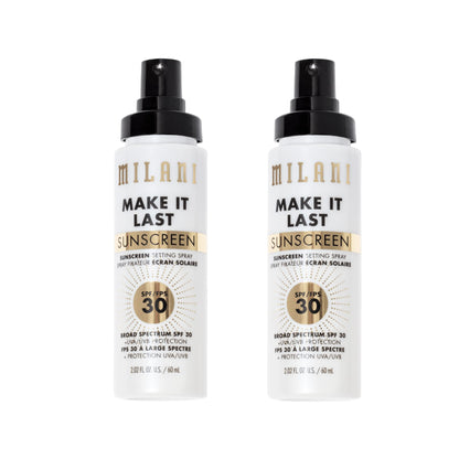Milani Make It Last Sunscreen - Sunscreen Setting Spray with SPF 30 - Makeup Primer 