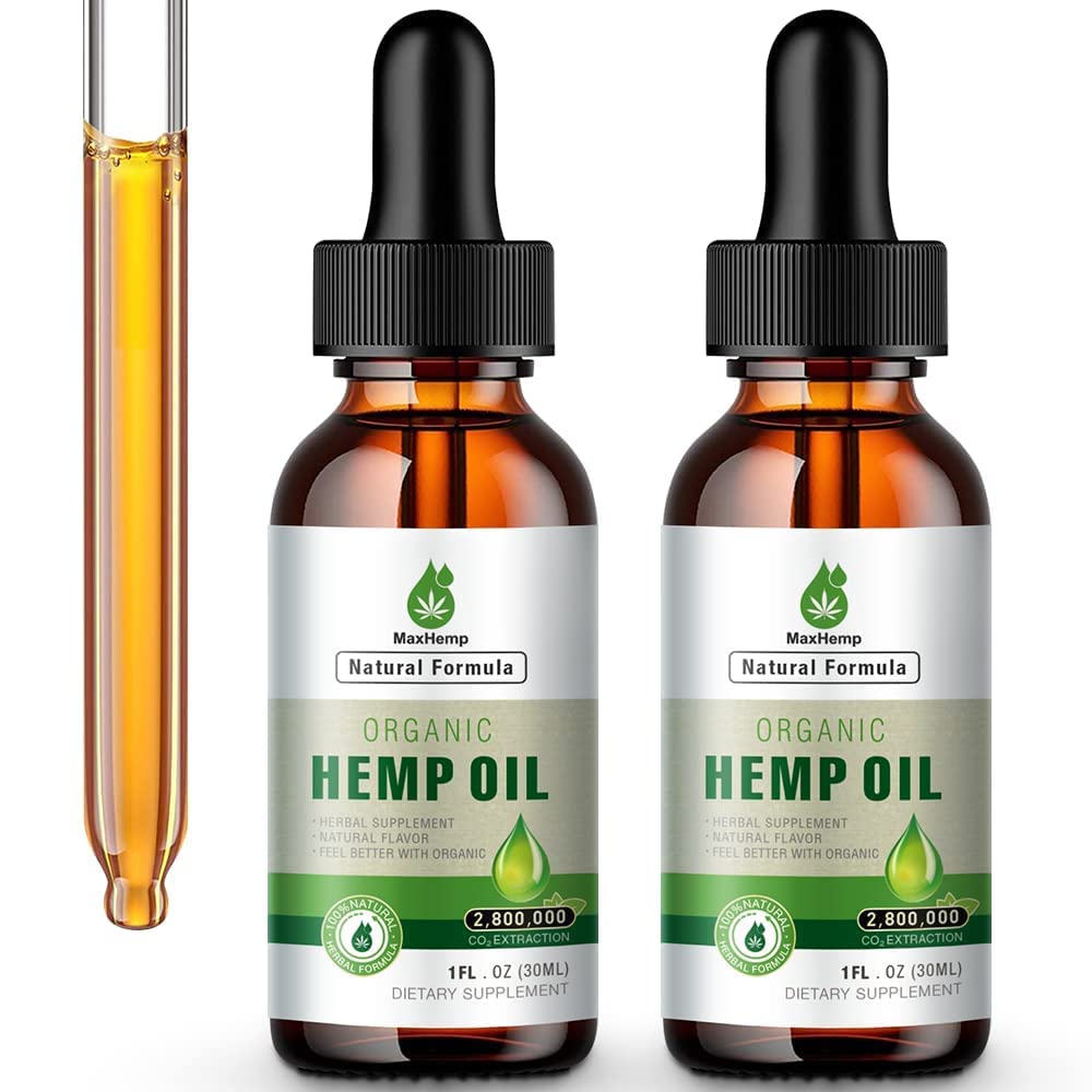 (2 Pack) Hemp Oil Organic Premium - 2,800,000 Maximum Strength - 100% Natural Hemp