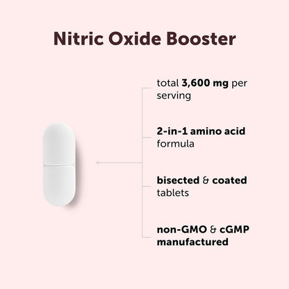 Micro Ingredients Nitric Oxide Supplement for Men & Women 3,600mg Per Serving, 240 Bisected Tablets | L-Arginine + L-Citrulline Amino Acid Complex | Pre-Workout, Caffeine-Free | Non-GMO, Gluten Free