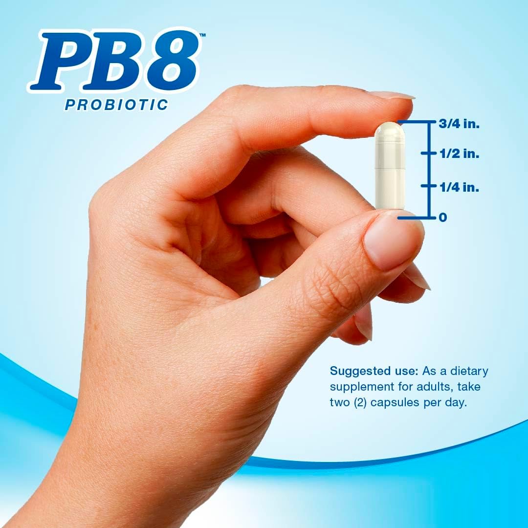 PB8 Probiotic | 14 Billion CFU | 120 Vegetarian Capsules | 8 Strains | for Women and Men | Gluten, Milk, and Soy Free Supplement