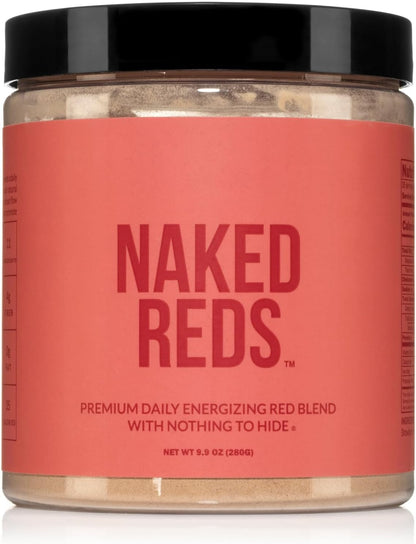 NAKED Reds Superfood Powder - Healthy, Energizing Polyphenol Fruit Powder Mix, No Fillers, No Additives, Vegan, Non-GMO, Gluten Free - 28 Servings