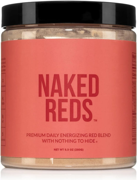 NAKED Reds Superfood Powder - Healthy, Energizing Polyphenol Fruit Powder Mix, No Fillers, No Additives, Vegan, Non-GMO, Gluten Free - 28 Servings