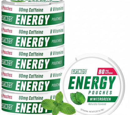 GRINDS Focus Pouches | Naturally Flavored with Nootropic Ingredients | Contains Alpha GPC and L-Theanine | Sugar-Free | 3 Pack | 18 Pouches Per Can | Blue Raspberry