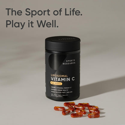 Sports Research High Potency Vitamin C Supplement - Vegan Veggie Capsules for Antioxidant Activity & Immune Support - Non-GMO Verified & Gluten Free - Ascorbic Acid Vitamin C 1000mg, 240 Count