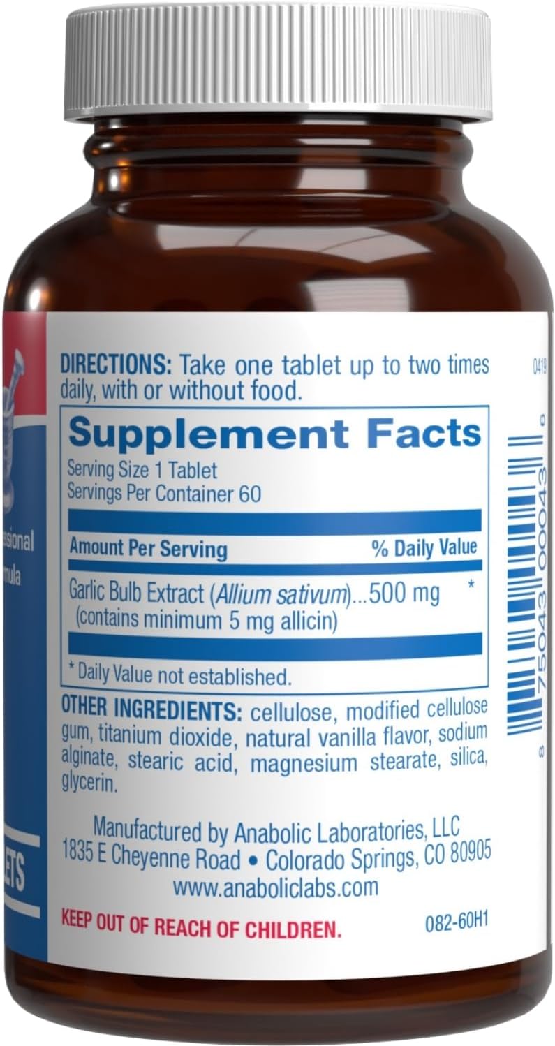 High Allicin Odorless Garlic Pills - Clinical Formula Allicin Supplement for Heart and Immune Support - Vegetarian Non-GMO & Made in The USA in cGMP Facilities - 60 Servings