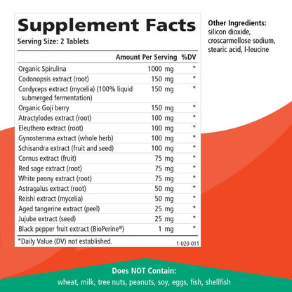 Energy Plus by Pure Essence - Caffeine Free, All Natural Herbal Energy and Focus Supplement - Smooth, No Jitters No Crash - 60 Tablets