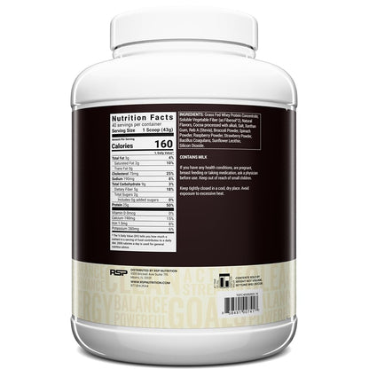 TrueFit Grass-Fed Whey Protein Powder + Fiber & Probiotics, Vanilla Shake | 25g Gut Healthy Protein with Fiber, Probiotics & Non-GMO Superfoods for Complete Meal Replacement Shake with Nothing Fake