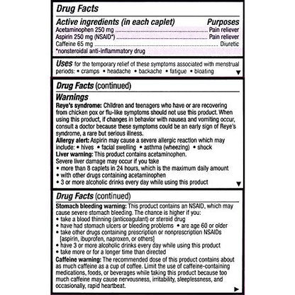 Pamprin Max Menstrual Pain Relief, Maximum Strength, Caplets, 24 ct.