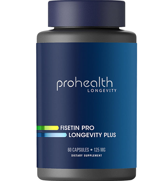 ProHealth Fisetin Supplements-15X Better Absorption from Polyphenol Blend + MCT Oil. 3rd Party Tested Pure. USA Manufactured. Powerful Antioxidant + Senolytic. Fisetin Supplement 125mg X 60 Servings