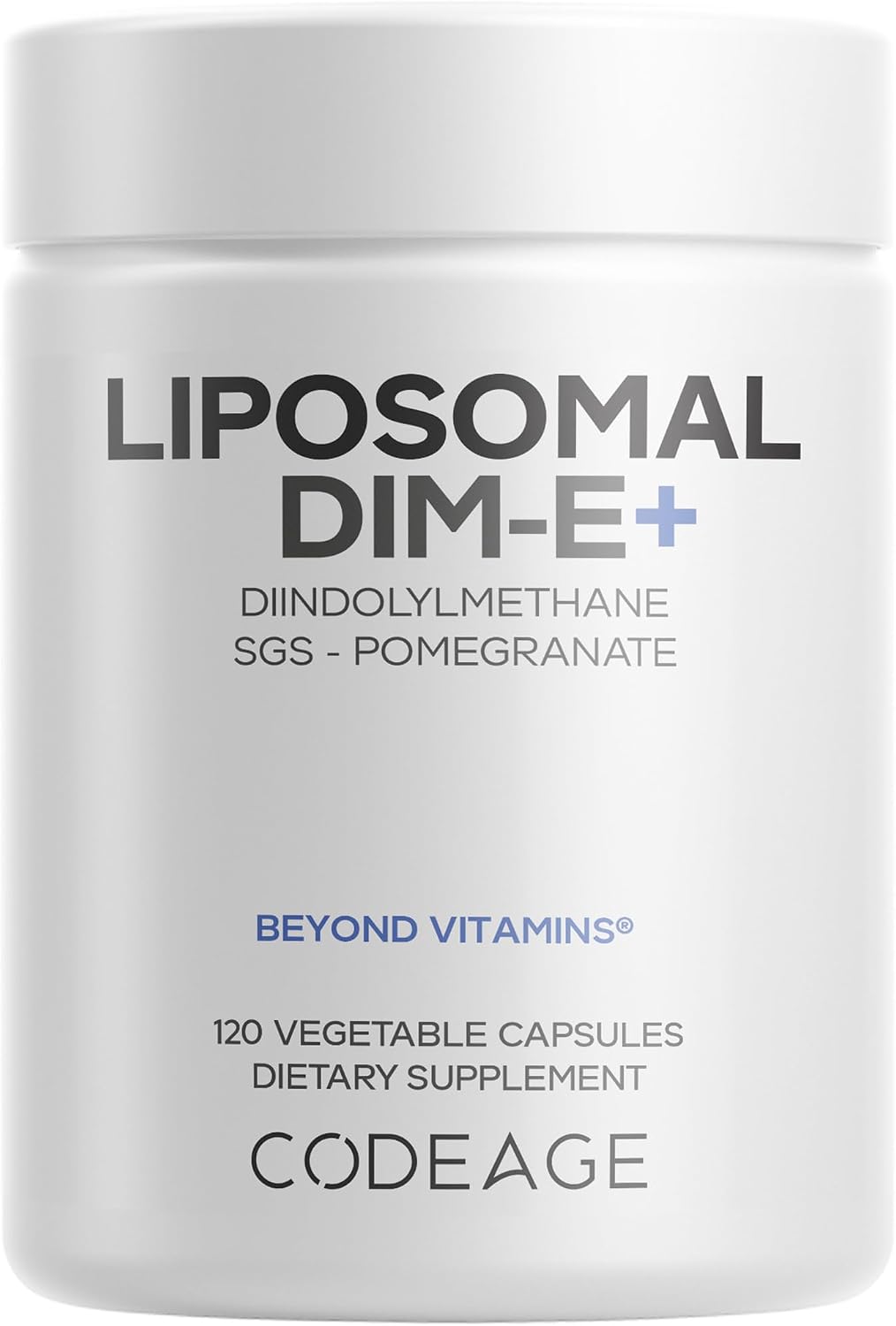 Codeage Liposomal DIM Supplement - 4 Months Supply of DIM Vitamins and SGS, Pomegranate, Broccoli, Vitamin E Isomers Tocopherols Alpha Beta Gamma Delta - Liposomal Formula - Gluten-Free - 120 Capsules