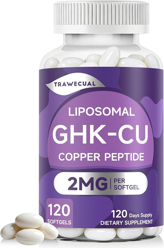 GHK-Cu Peptide Hair Softgels – 2mg GHK-Cu with Liposomal Delivery – Beauty Support for Skin, Hair & Collagen – Easy-to-Swallow Plant-Based Softgels