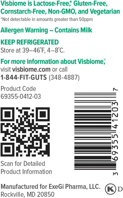 Visbiome® GI Care High Potency Probiotic, 112.5B CFU, 60 Capsules | Original De Simone Formulation®, Multi-Strain, Refrigerated Probiotics, Low FODMAP Certified, Gluten-Free, Made in USA