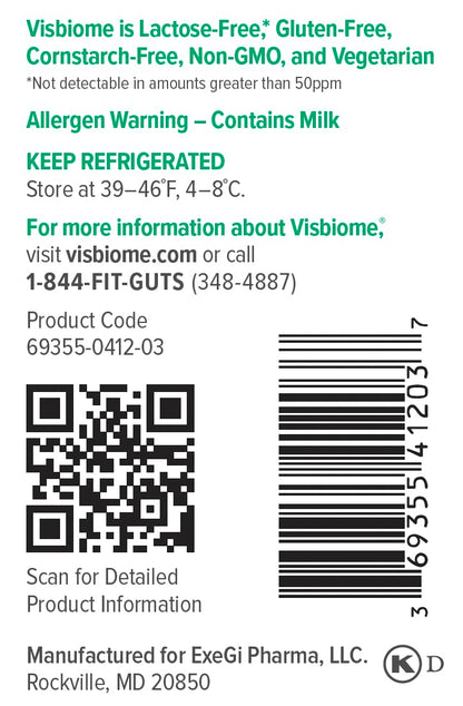 Visbiome® GI Care High Potency Probiotic, 112.5B CFU, 60 Capsules | Original De Simone Formulation®, Multi-Strain, Refrigerated Probiotics, Low FODMAP Certified, Gluten-Free, Made in USA