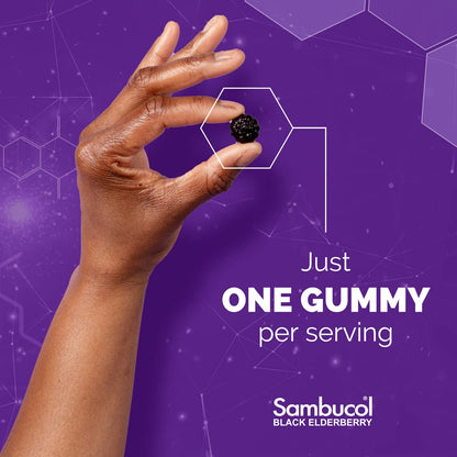 Sambucol Black Elderberry Gummies with Vitamin C & Zinc - Sambucus Elderberry