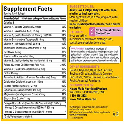 Prenatal Vitamin + DHA Softgel with Folic Acid, Iodine and Zinc, 90 Count