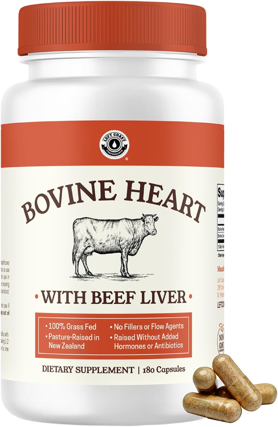 Beef Organ Supplement for Women + Organic Beef Liver Capsules + Grass Fed Bovine Heart & Liver Supplement - Pasture Raised Bovine - No Fillers, Flow Agents, or GMOs - Nutrient Dense Superfood