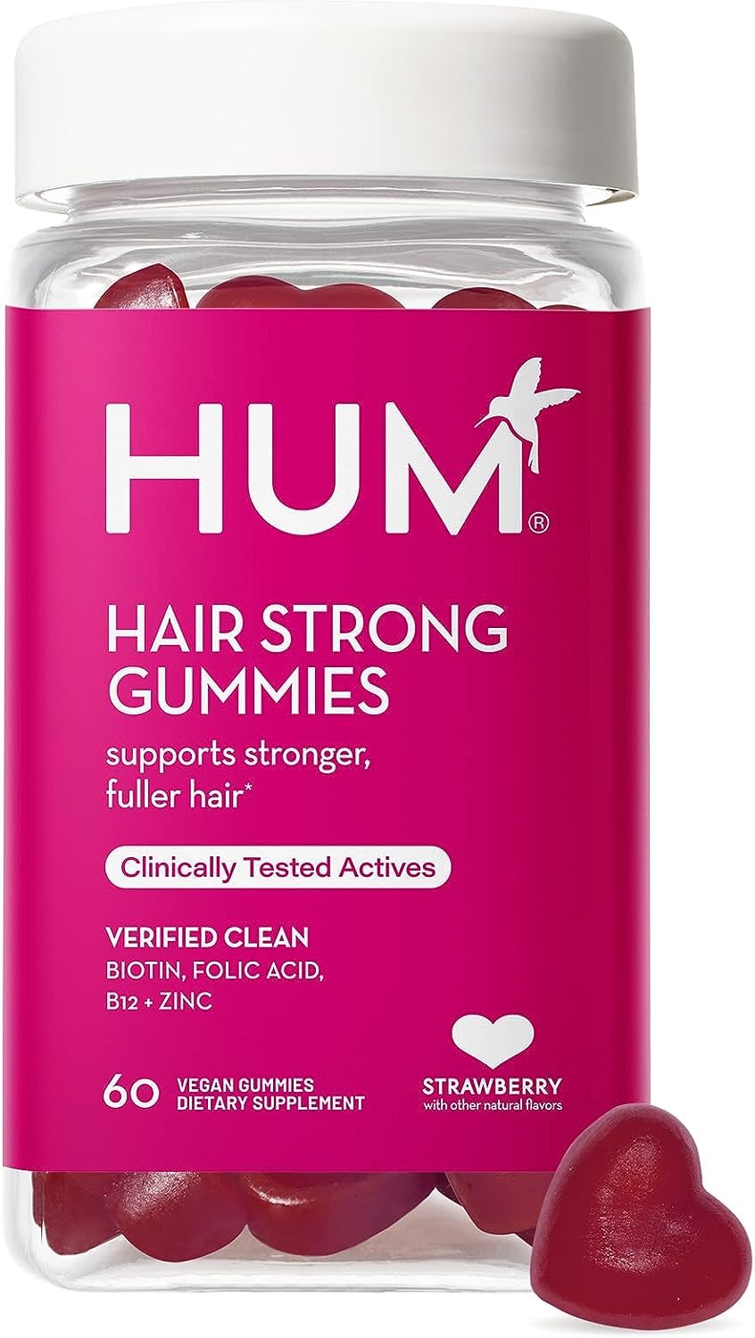 HUM Hair Strong - Daily Gummies with Biotin to Improve Hair Growth - Fo Ti, Folic Acid