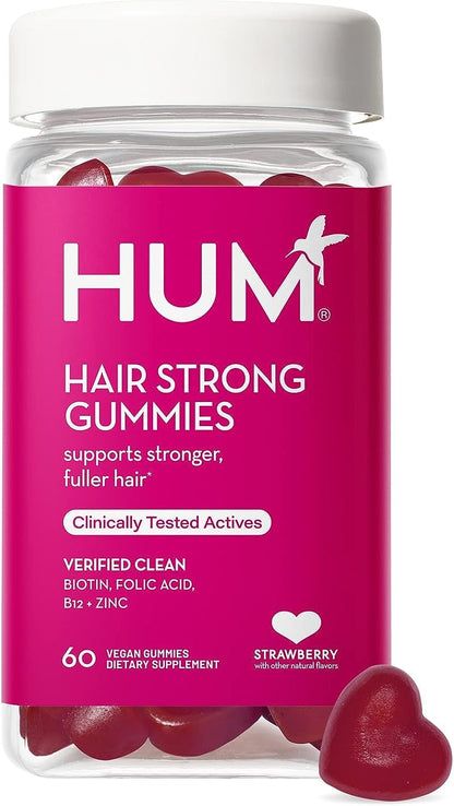 HUM Hair Strong - Daily Gummies with Biotin to Improve Hair Growth - Fo Ti, Folic Acid