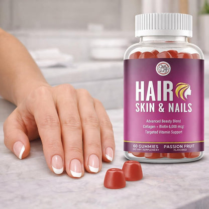 Grab The Gold Hair Skin & Nails Gummies Biotin Collagen Passion Fruit