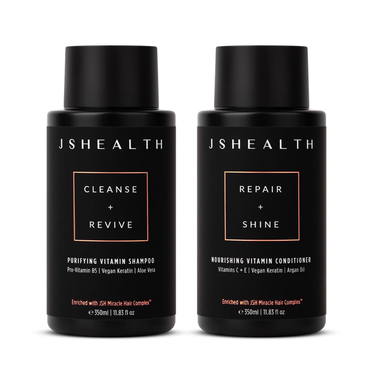 JSHealth Vitamins Shampoo & Conditioner Haircare, Virtual Bundle | Includes Purifying Keratin Shampoo & Nourishing Hair Conditioner