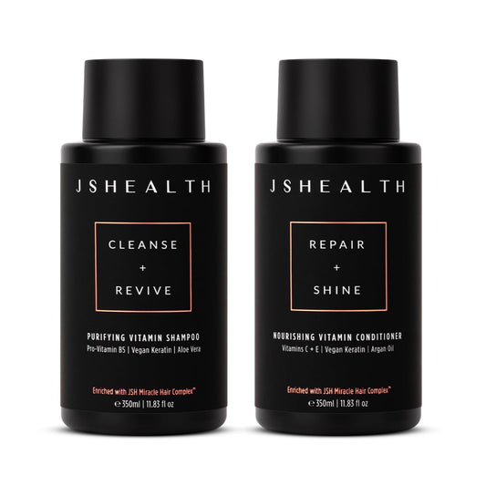 JSHealth Vitamins Shampoo & Conditioner Haircare, Virtual Bundle | Includes Purifying Keratin Shampoo & Nourishing Hair Conditioner