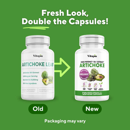 Vitapia Organic Artichoke Extract Supplement - Liver Cleanse Detox & Repair, Liver Health, Digestion, Antioxidant Support - 120 Vegan Capsules, Non GMO, Gluten Free