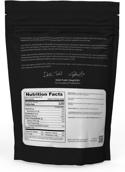 True Nutrition Egg White Protein Powder, French Vanilla, 1lb