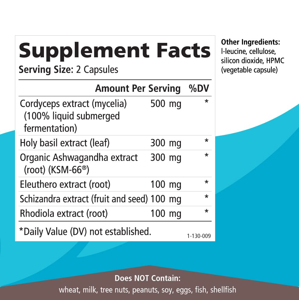 Adrenal Stability by Pure Essence - Adrenal Fatigue Supplement with Ashwagandha, Holy Basil, Supports Healthy Stress Response, Energy, Sleep (30 Caps)