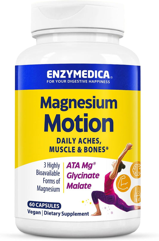Enzymedica Magnesium Motion Supplement for Women & Men - 60 Caps