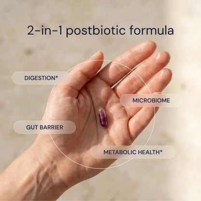 Blueprint by Bryan Johnson Essential Microbiome Capsules, Digestive & Gut Health Support for Women and Men, Delayed-Release 2-in-1 Postbiotic Daily Oral Microbiome Supplement for Healthy Digestion*