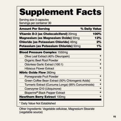Snap Supplements Heart Health Support Supplement with Beets, 90 Capsules | Botanical Support for Heart Health, Healthy Circulation, and Nitric Oxide Levels, Vegan, Non-GMO (Packaging May Vary)