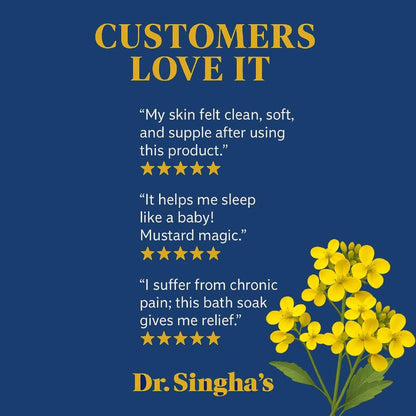 Dr. Singha's Mustard Bath Soak – Aromatherapy Bath Salts with Mustard Seed & Essential Oils for Muscle Relaxation, Stress Relief & Soothing – Epsom Salt Alternative, 16 oz