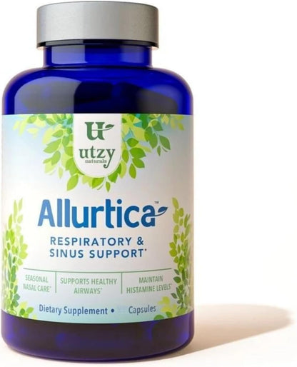 Utzy Naturals Sinus and Respiratory Support Bundle | Allurtica, 60 Capsules, and Omega-3 Fish Oil, 60 Capsules