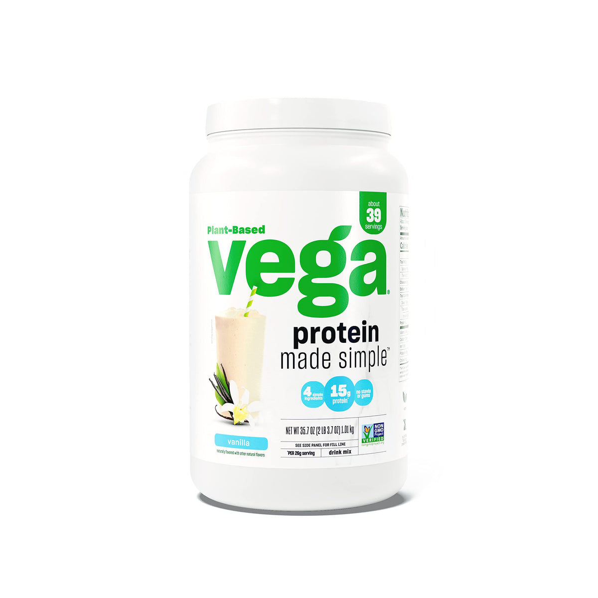 Vega Protein Made Simple Protein Powder, Vanilla - Stevia Free, Vegan, Plant Based