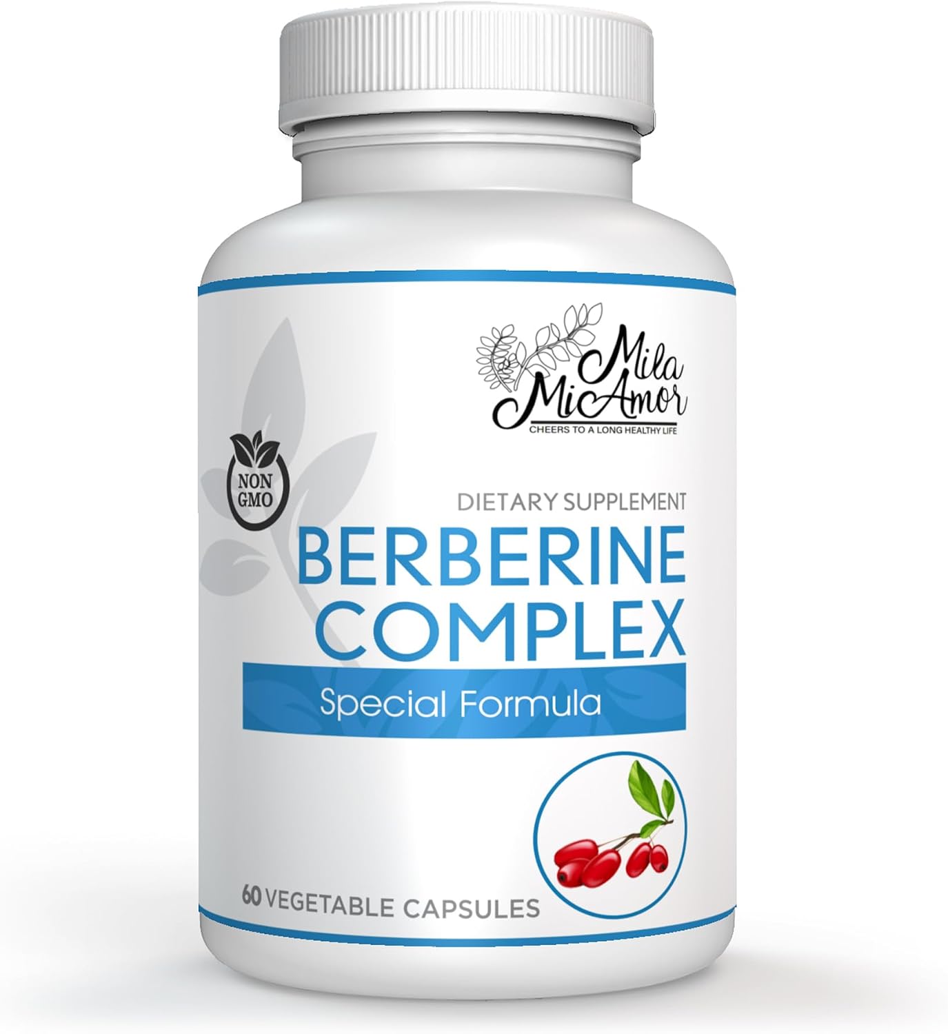 Berberine Complex HCL 500mg - Special Berberine Supplement with Melon Fruit & Banaba Leaf - Non-GMO, Made in USA - Heart, Cognitive & Gastrointestinal Health - 60 Capsules