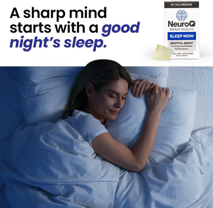 LifeSeasons NeuroQ Sleep Now - Natural Sleep Support Supplement - Maintain Healthy Sleep Cycles & Brain Function - Melatonin & L-Theanine - Non-Habit Forming - 30 Mint Oral Strips