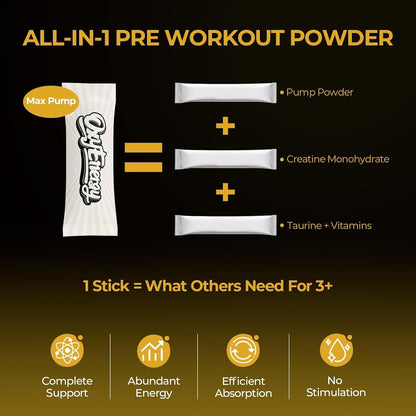 OxyEnergy Max Pump Stim-Free Pre Workout Powder for Men & Women, Nitric Oxide Booster, Grape Flavor, 30 Stick Packs Blood Flow & Energy with L-Citrulline, Beta Alanine, Creatine