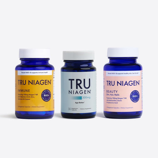 TRU NIAGEN Whole-Body Benefits Bundle | 300mg NAD + Beauty for Skin, Hair & Nails + Immune Defense