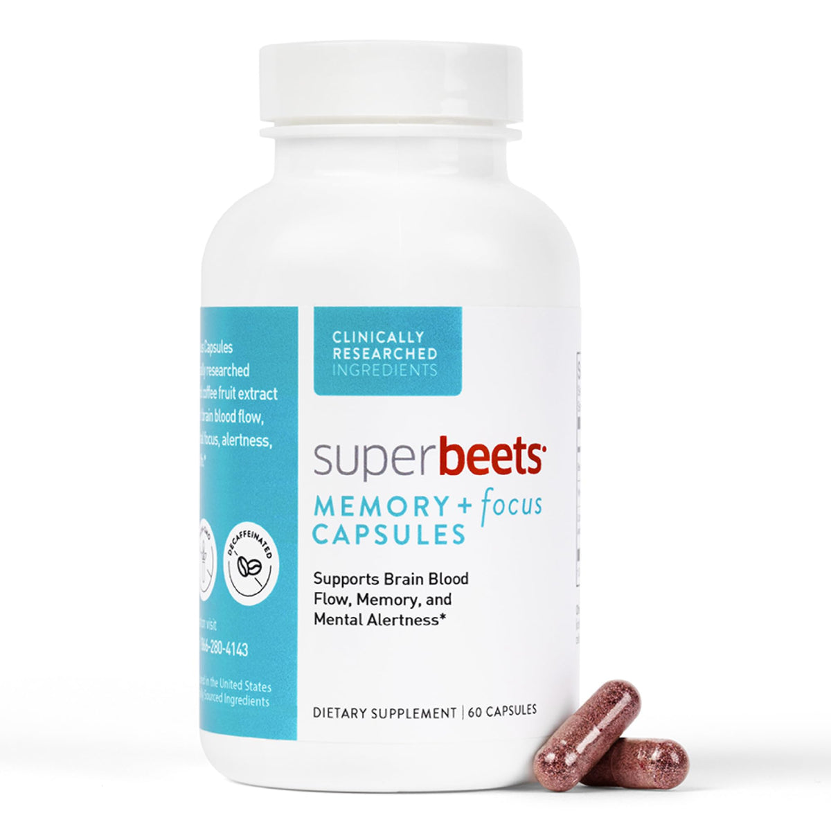 humanN SuperBeets Memory & Focus Brain Supplement Capsules – Mental Alertness 