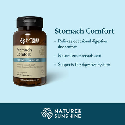 Nature's Sunshine Stomach Comfort, 60 Chewable Tablets | Helps Neutralize Acid and Soothe the Stomach by Supporting Digestion