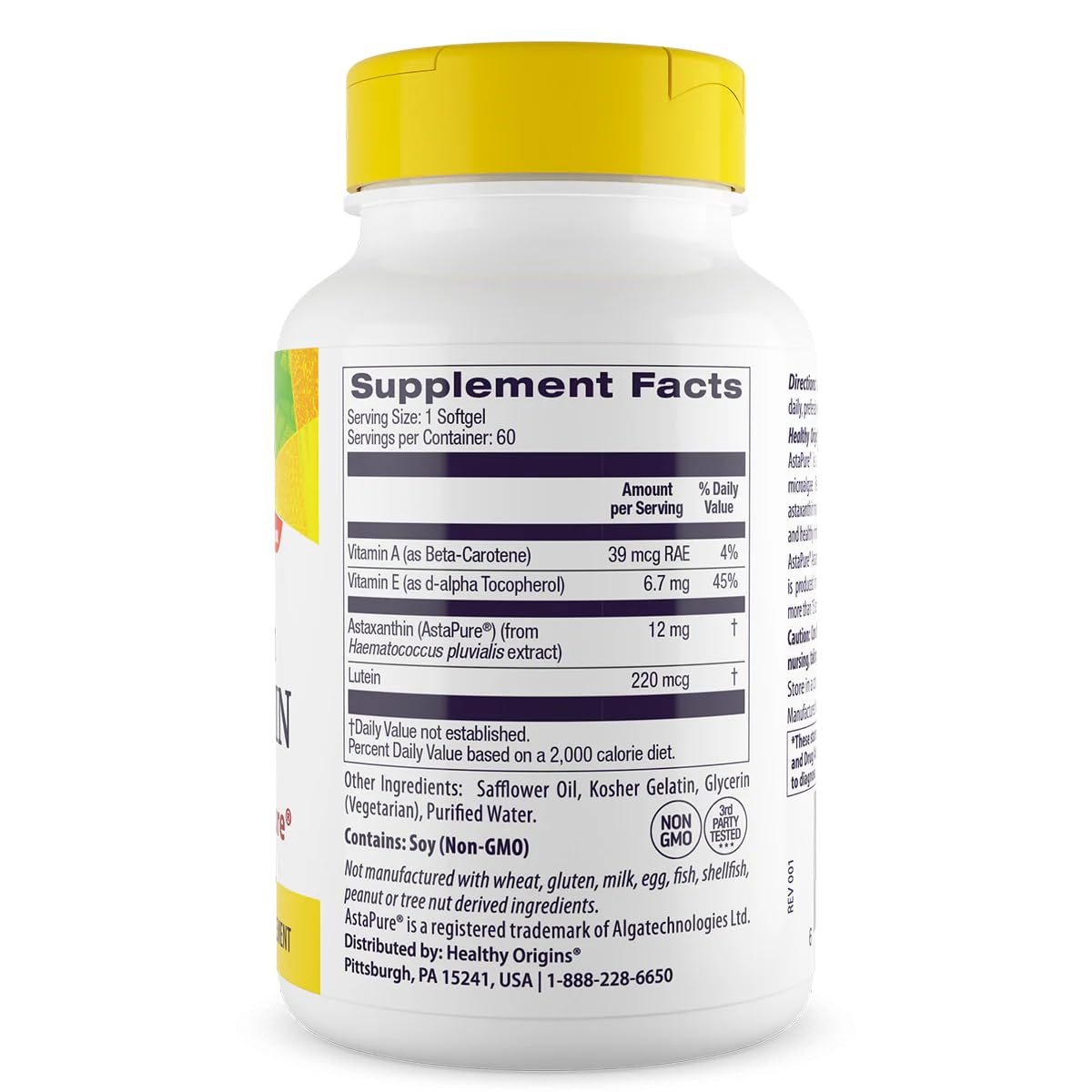 Healthy Origins Astaxanthin AstaPure 12 mg, 150 Softgels