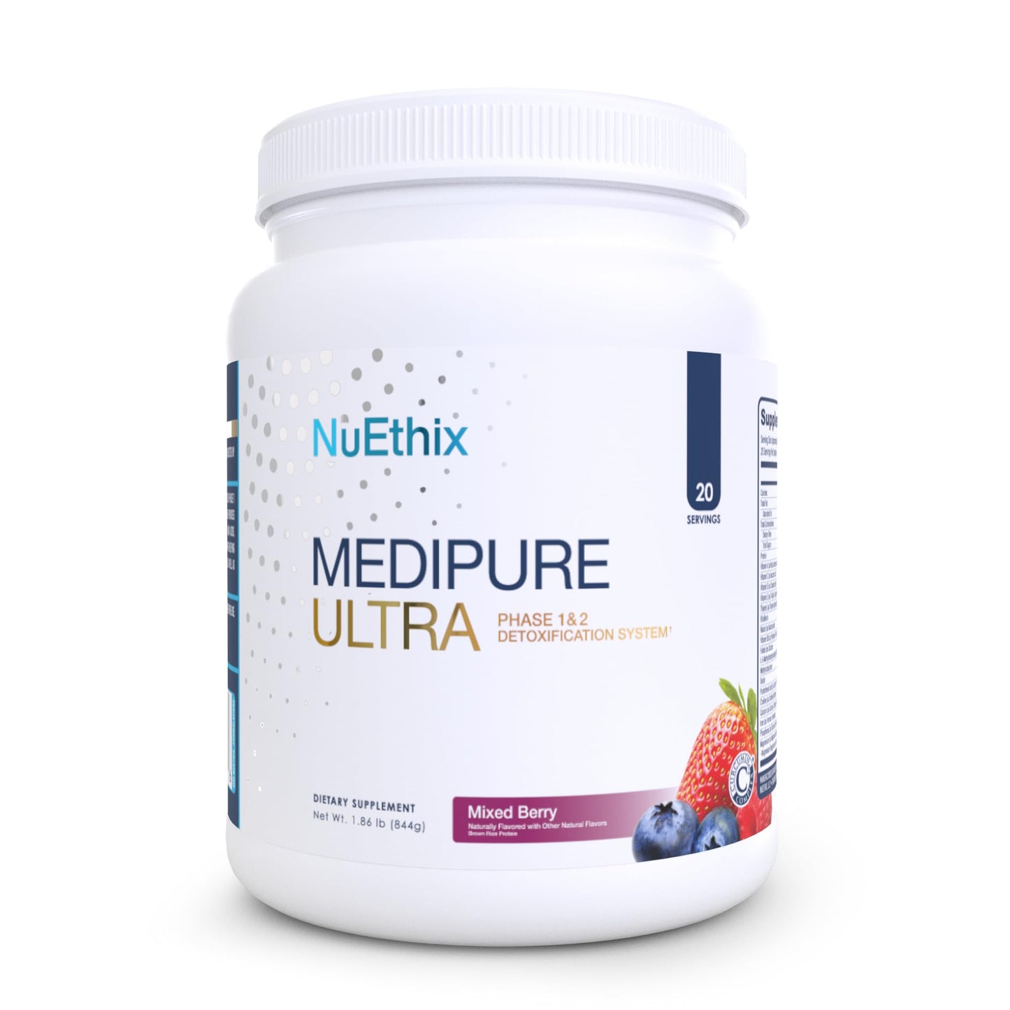 NuEthix Formulations Medipure DS with Pea Protein Powder 19g, Phase 1 & 2 Detoxification System, Supports the Body’s Natural Detoxification Process, Vanilla Wafer (Non-Caffeinated), 20 Servings