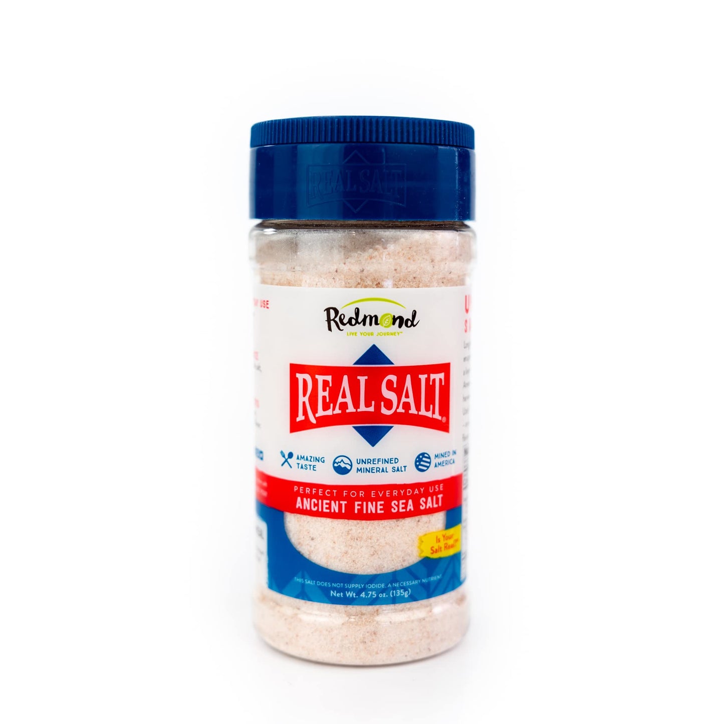 Redmond Real Sea Salt - Natural Unrefined Gluten Free Fine, 10 Ounce Shaker (2 Pack)