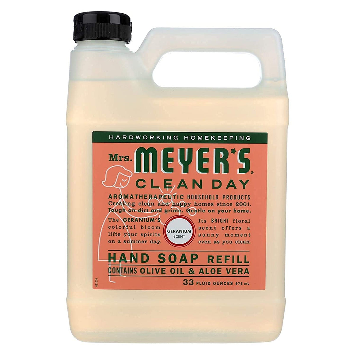 Mrs. Meyer's Hand Soap Refill, Made with Essential Oils, Biodegradable Formula, Geranium